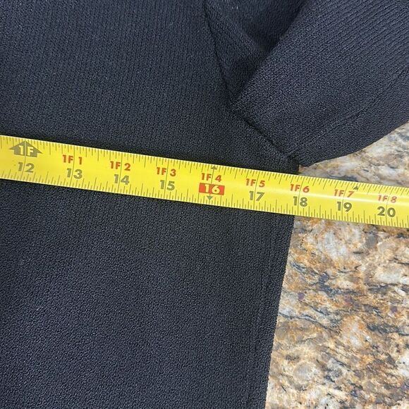 Toula Vintage Black Wool Blend Open Front Cardigan Sweater Size 6 - Picture 7 of 9